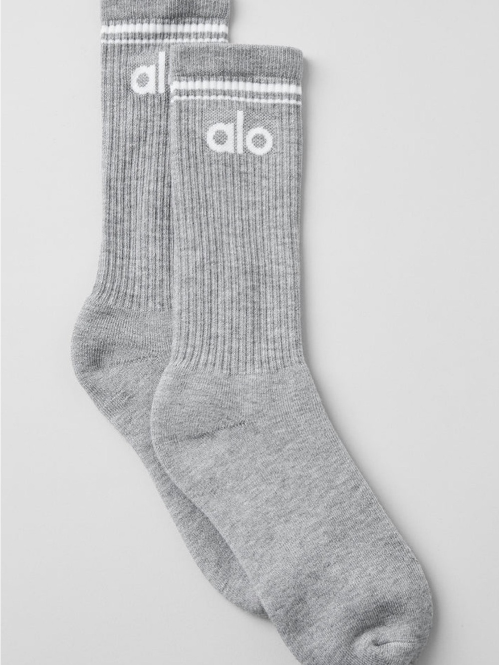 ALO Unisex Throwback Sock Athletic Heather Grey/White- M